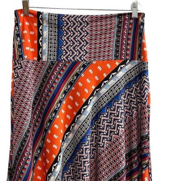 Sunny Leigh Women's M Geometric Asymmetric Midi Skirt Multicolor - Picture 3 of 6